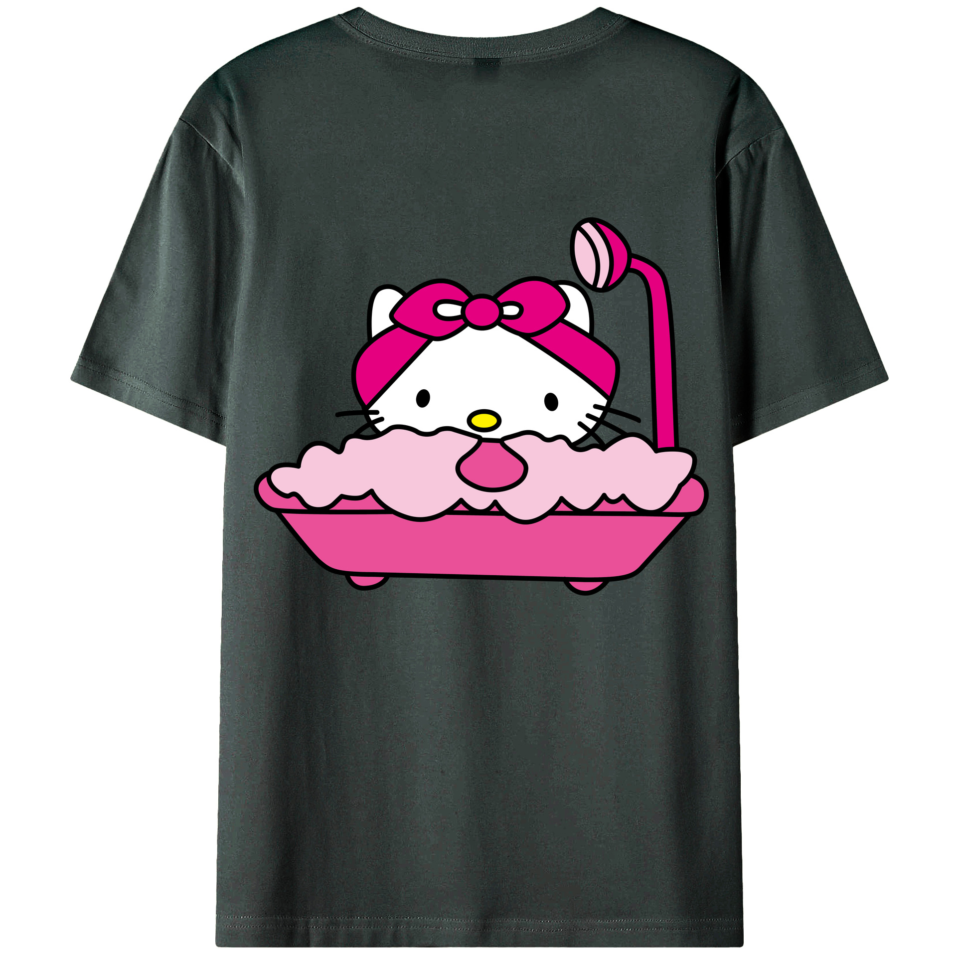 （画像用） Hello Kitty ハローキティ 綿100％ メンズ半袖Tシャツ（バックプリント） 通気性